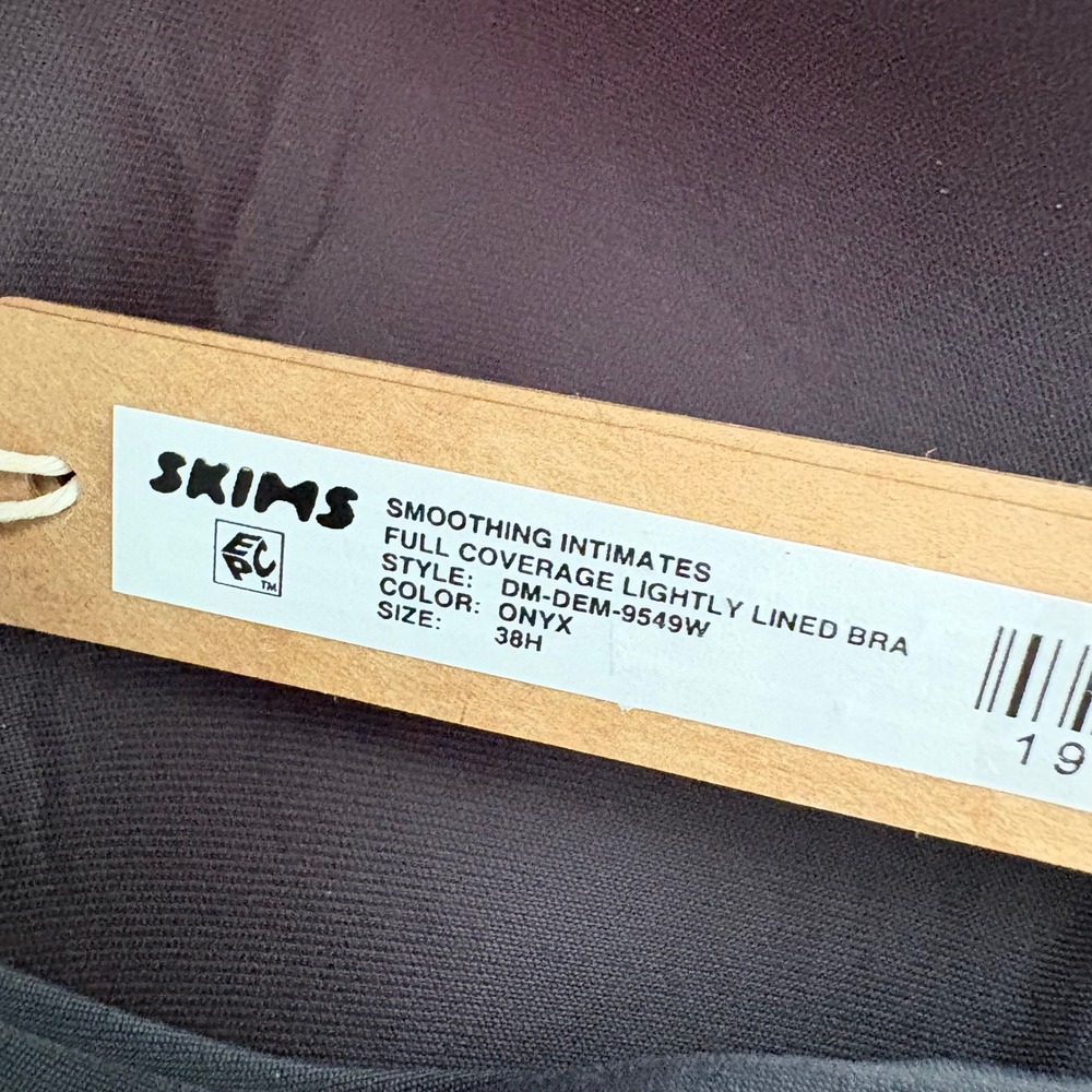 NEW SKIMS Full Coverage Lightly Lined Bra 38H Onyx Black Smoothing DM-DEM-9549W‎ - Picture 3 of 3